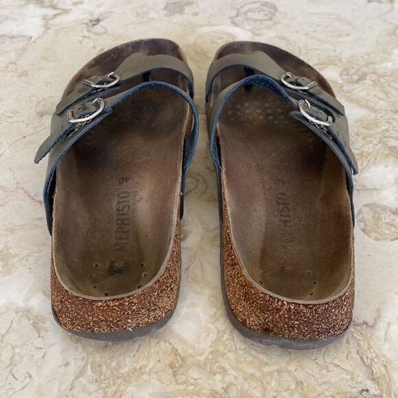 Mephisto Dual Strap Buckle Leather Sandals - Picture 5 of 14